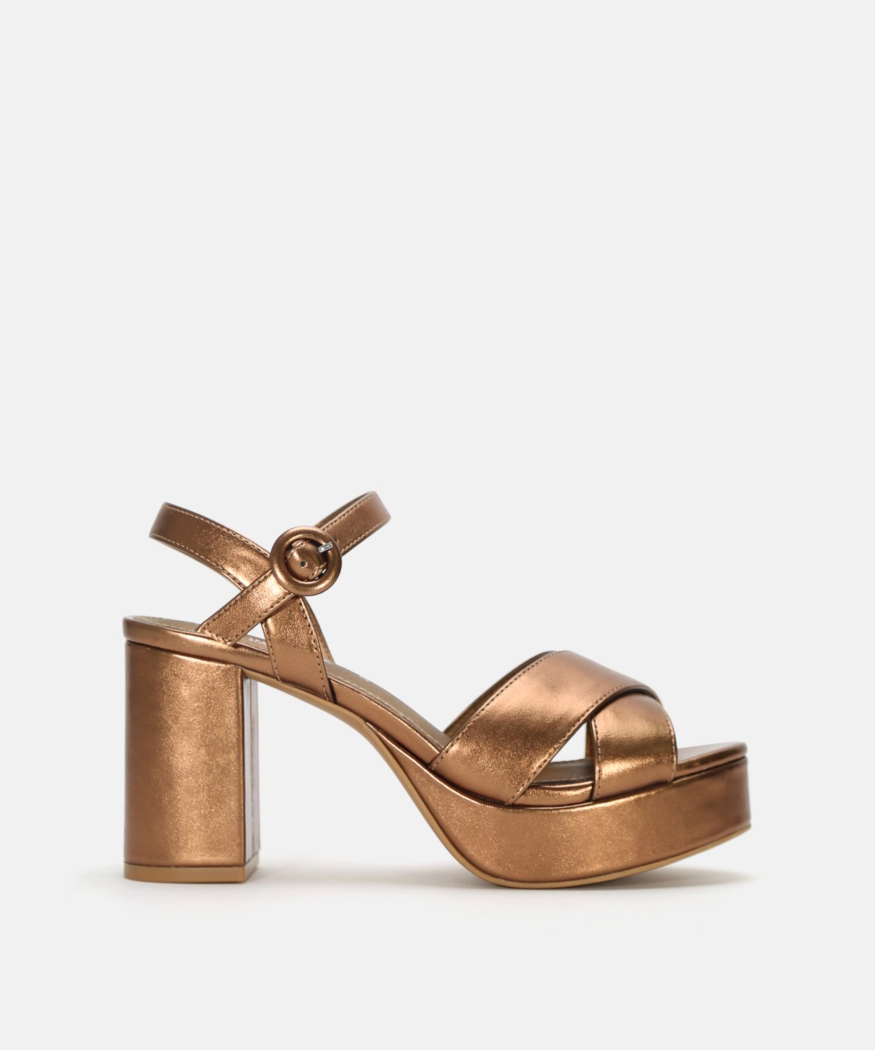 Sandalia tac&oacute;n tiras cruzadas image number null